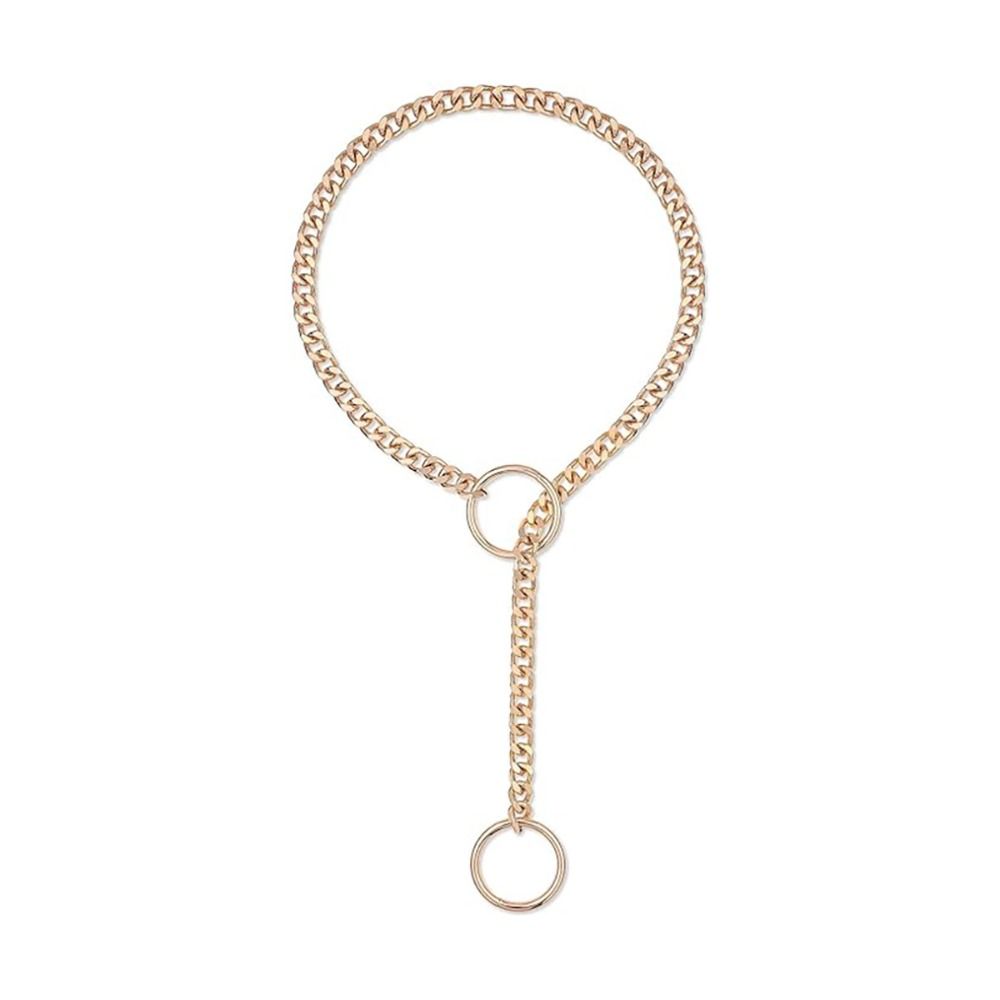 Fashion Heavy Lariat Heart Necklace Ring Punk Rock Slipchain Choker Collar Stainless Steel Slip Chain For Women Men