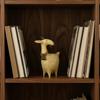 Rustic Fireplace Decor Vintage Goat Figurines with Bell Collar, Farmhouse Animal Desktop Artistic Room Ornaments Statues, Countryside Home Ornament