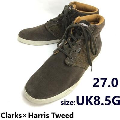 Harris Tweed Short Boots 8.5G 27 brown(USED)