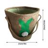 Easter Basket Holiday  Bunny Printed Canvas Gift Carry Eggs Candy Bag