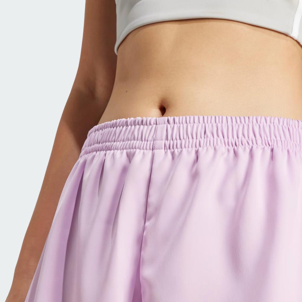 Adidas Originals Logo Embroidered Loose Casual Shorts Women Shorts Light-Orchid JD3124