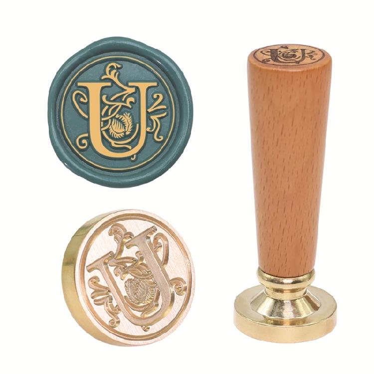 Brass Wax Seal Stamp Ergonomic Wood Handle for Personalizing Stationery and Card Making 1PC