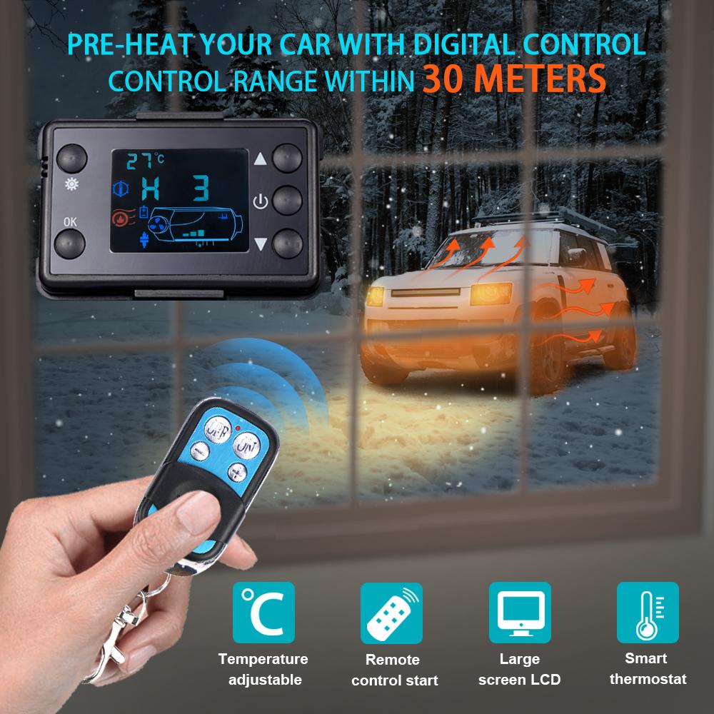 2-8KW Car Heater 12V/ 24V/ 220V 3in1 Horizontal 1/4 Hole Air Diesel Heater For Bus Auto Boats Trucks Air Diesel Parking Heater