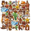 35pcs-50pcs Cartoon Wild West Stickers Cute Western Culture Teacher Reward Stickers DIY Stickers For Laptop Luggage Laptop