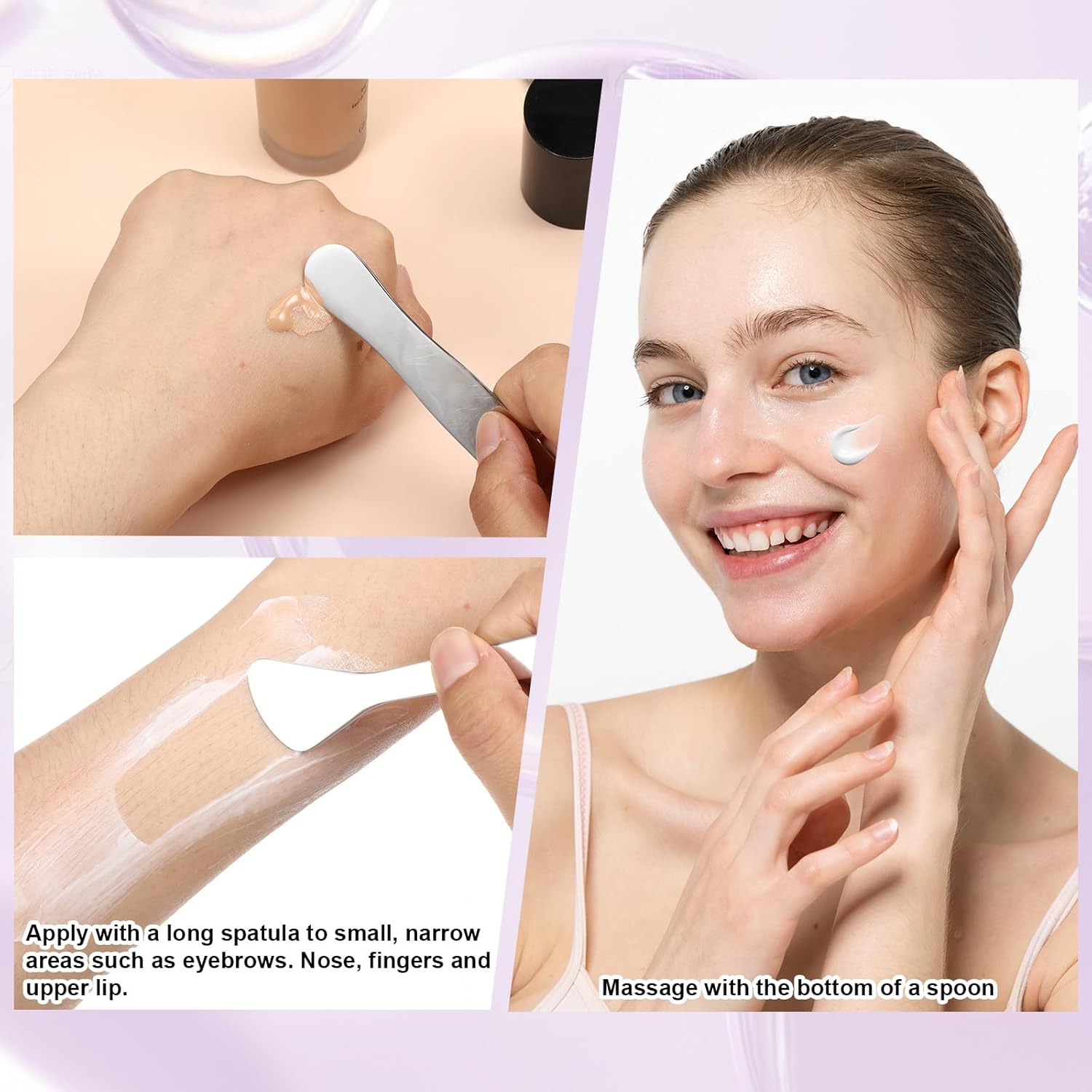 5PCS Stainless Steel Makeup Spatula Metal Cosmetic Spatula Mini Skincare Spatulas Multi-functional Beauty Spatulas Facial Beauty Accessories for