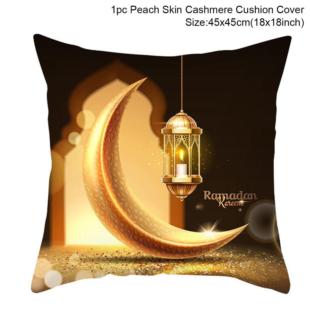 Eid Mubarak Cushion Cover Ramadan MUBARAK Pillowcase EID Mubarak Decoration Islamic Muslim Party Favors Islamic Gift Eid Al Adha