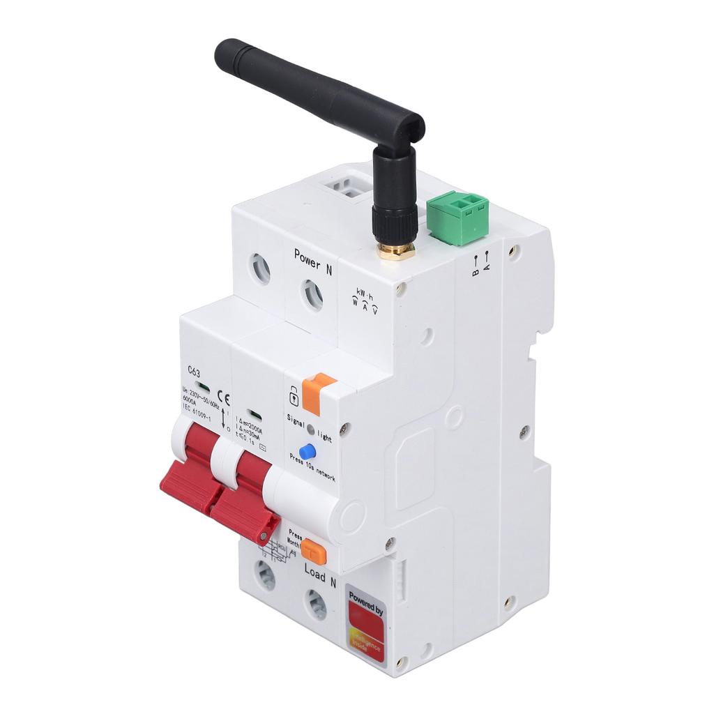Smart Circuit Breaker WIFI 2P 63A APP Remote Control Metering Circuit Breaker for