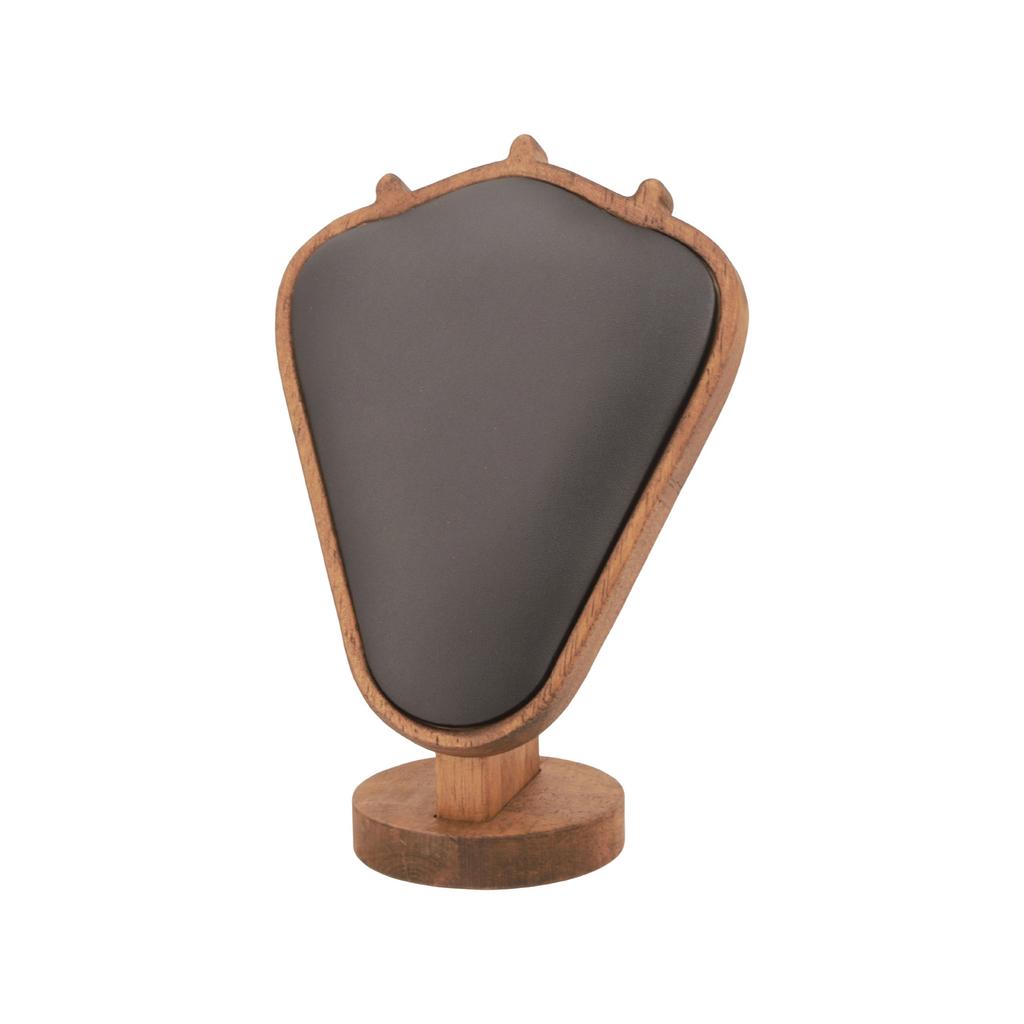Elegant Sturdy Lint Necklace Display Stand Small Wood Jewelry Bust Holder Portable Accessory for Countertop Showcase