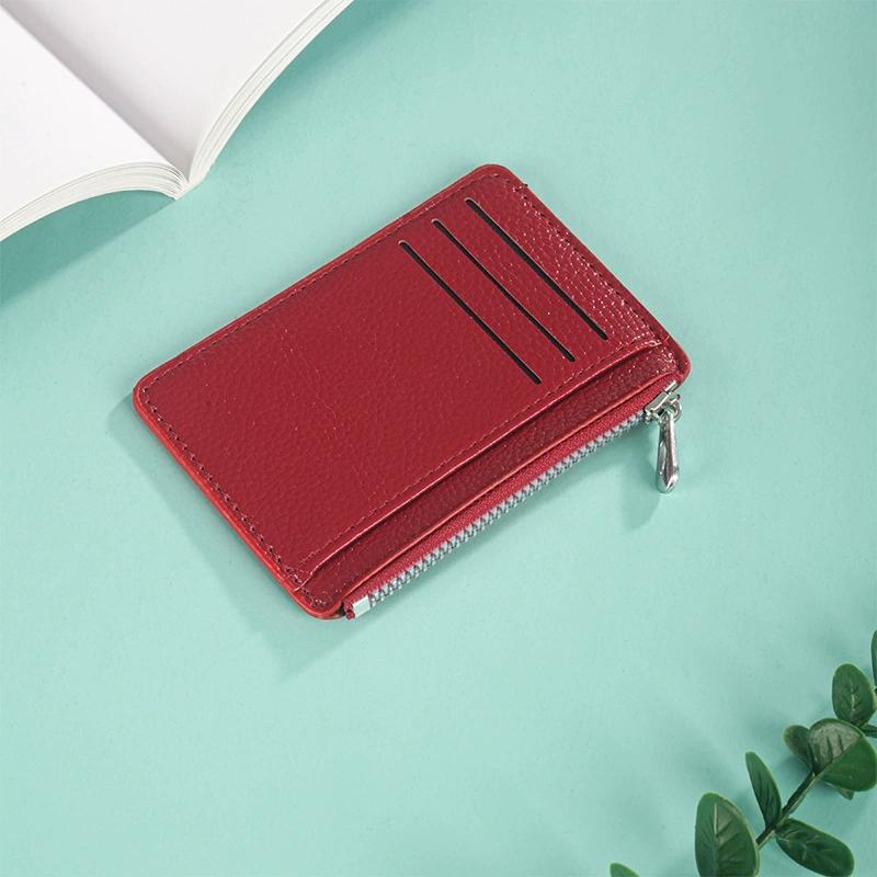 

Mini Credit Card Wallet Id Card Holder Men S Small Wallet Thin Sleeve Zipper Short Coin Wallet A4