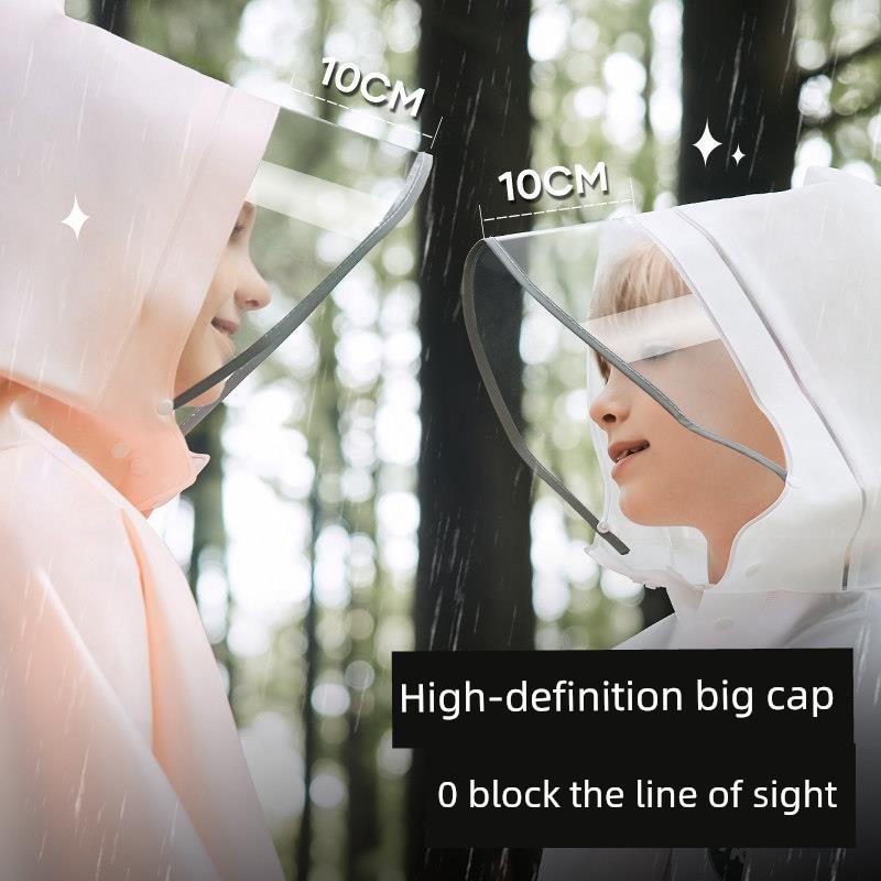 Children's Raincoat for Boys and Girls, Full-Body Waterproof with Backpack Space, Special Poncho for Middle School Students to Go to School