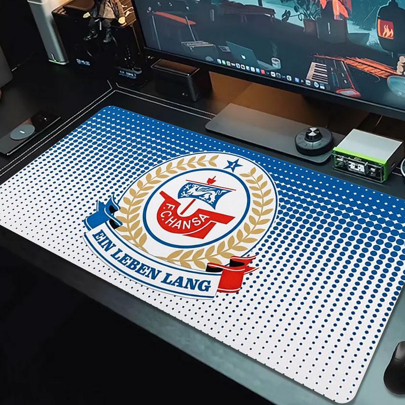 F.C. Hansa Rostock Large Size Mouse Pad Large Gaming Table Cushion Non-slip Laptop Tablet Big Mousepad XXL Mat Mini PC Playmat With Lock Edge