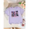 Girls K-POP Halloween Demon Idol Print Short Sleeve T-Shirt Cute Cartoon Graphic Tee Kids Summer Casual Top