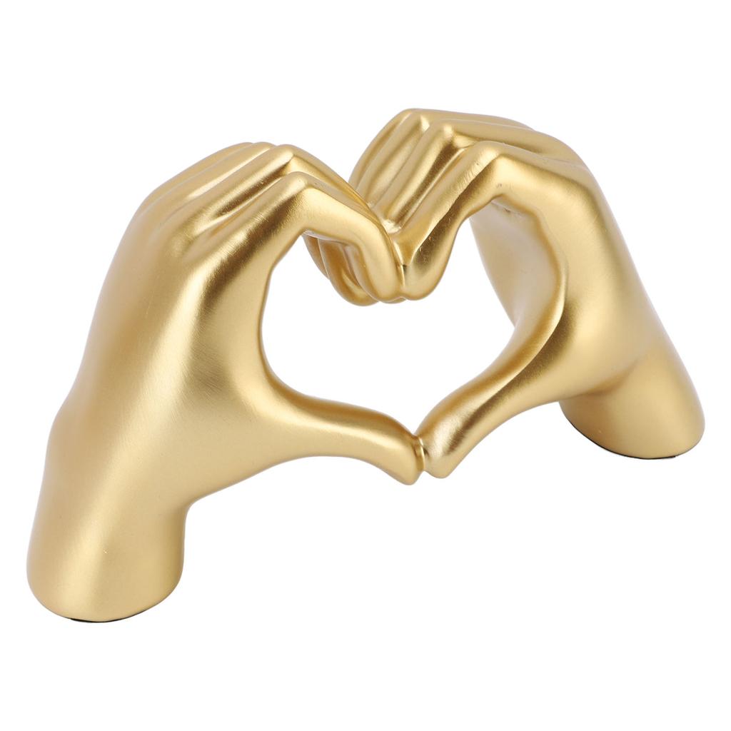 Heart Hands Sculpture Resin Aesthetic Gesture Decoration Modern Heart Sign Statue Art Figurine for