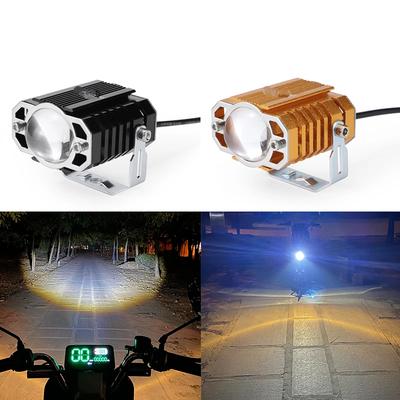 Motorcycle LED Spotlight Lens Paving Lamp 12V Super Bright Electric Vehicle Headlamp High Low Light External Auxiliary Lamp