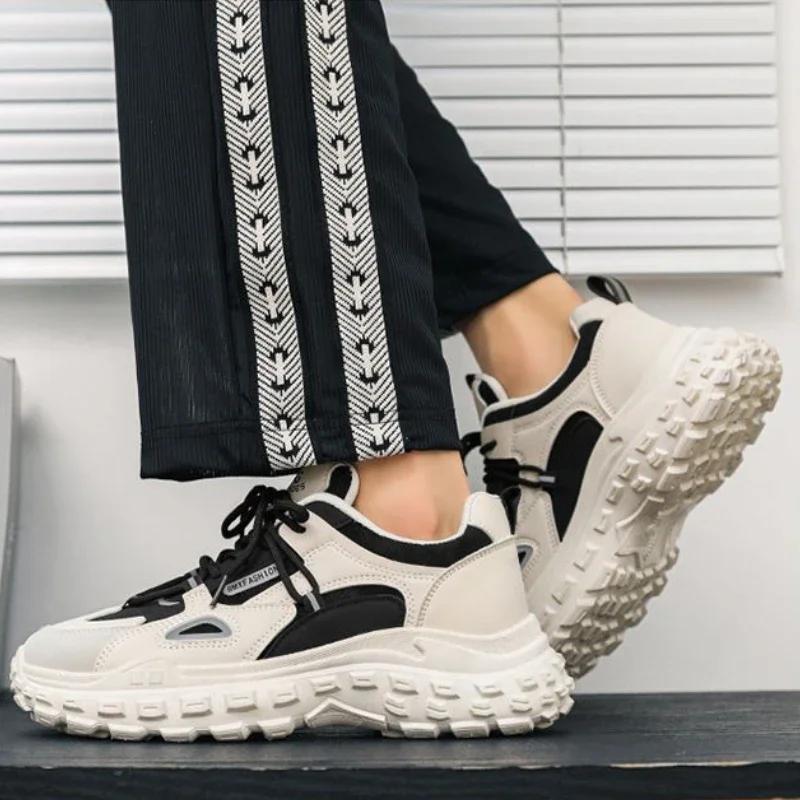 Summer New Men Platform Shoes Comfortable Breathable Men's Casual Running Shoes Anti Slip Wear-resistant Male Vulcanized Shoes