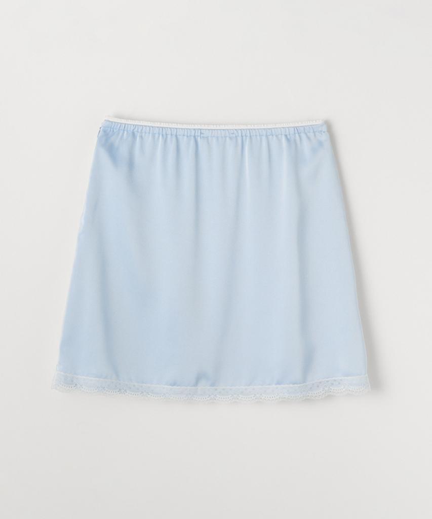 Selliteiljeu Satin Lace Mini Skirt_Sky Blue
