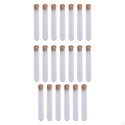 20 Pieces Test Tubes with Cork Stoppers, Beads Storage, Multipurpose, Sample Storage for Plant