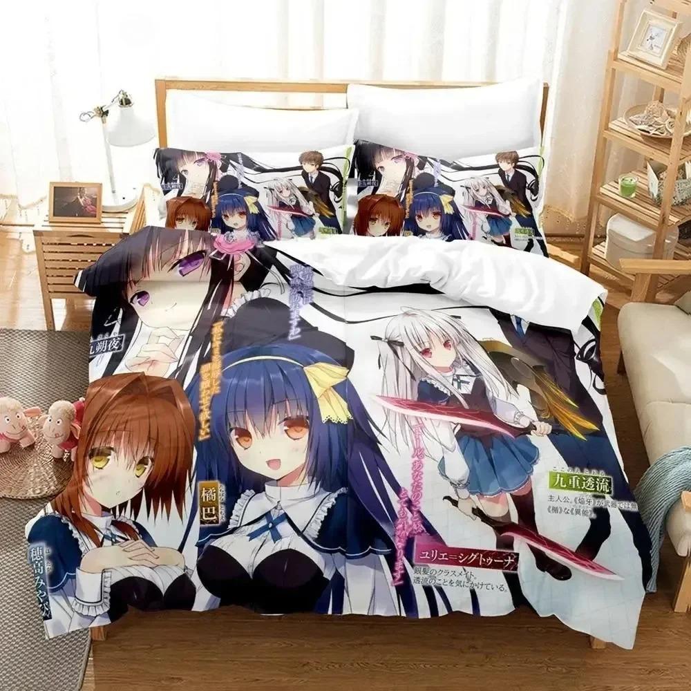 Comforter Kawaii Anime Absolute Duo Bedding Set Printed Bed Set With Single Double Queen King Size Boys Girl Adult