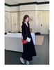 Hepburn Style Gold Velvet Dress: 2024 Autumn French Retro V-Neck, Puff Sleeve, Waist Long Dress