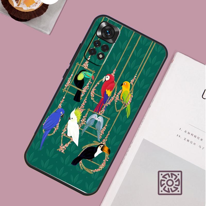 Colorful Parrots Case For Xiaomi Redmi Note 12 11 8 9 10 13 Pro 12S 11S 10S 9S Redmi 13C 9C 10C 12C Cover
