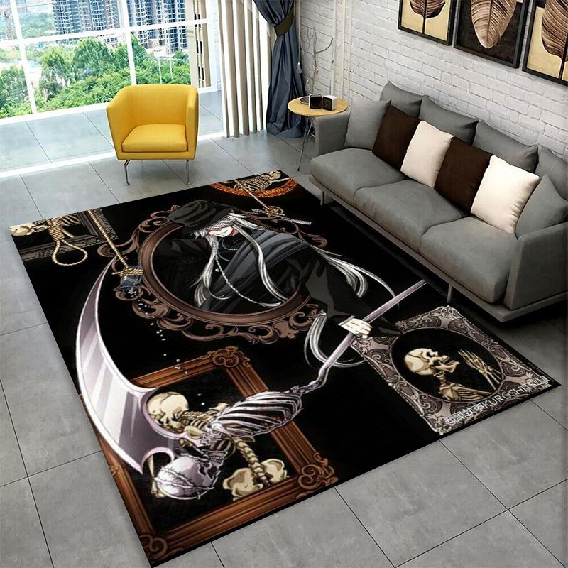 Black Butler Cartoon Anime Carpet Rug for Playroom Bedroom Living Room Sofa Home Decor,kid Game Area Rug Non-slip Floor Mat