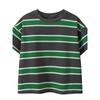 Children's Striped Short-Sleeve T-Shirt for Older Kids, European and American Style, Summer Korean Version, Loose Fit for Boys and Girls
