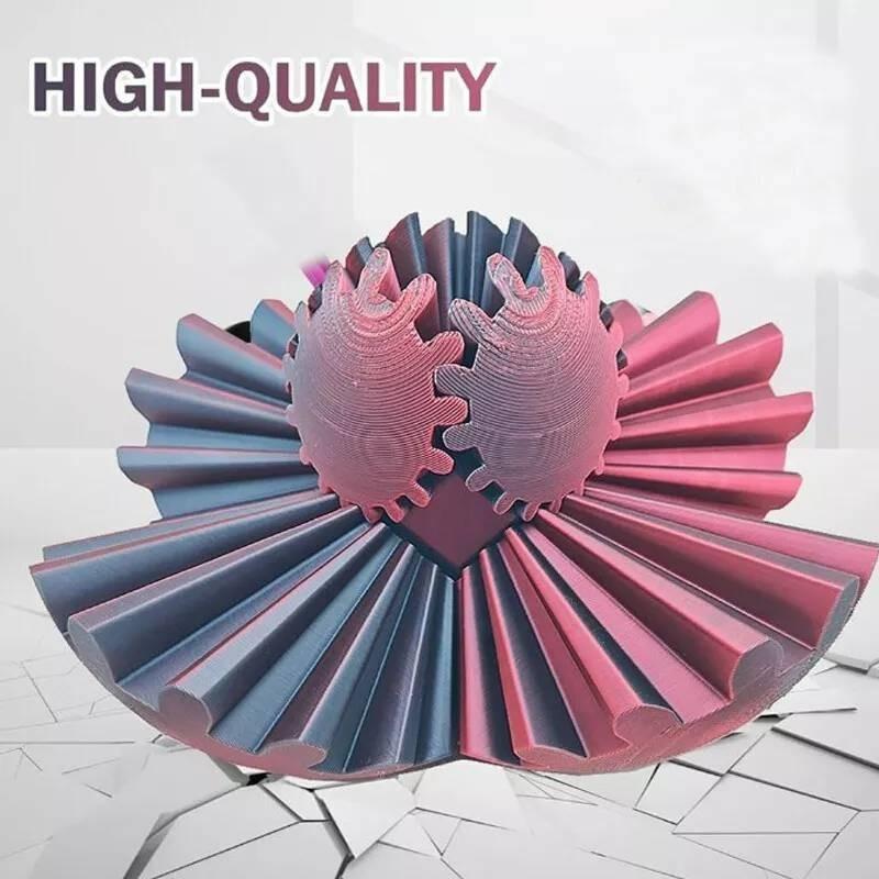 Modern Art 3d Printed Gear Ball Spin Ball Plastic Decoration With Intricate Design