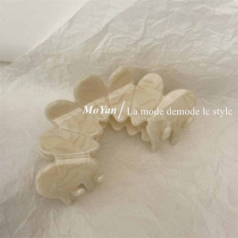 Elegant Large Petal Acetate Hair Clip for Women - New 2024 Semi-Arc Shark Clip Hair Accessory