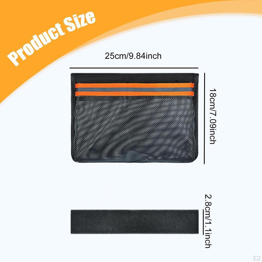 Boat Storage Mesh Bag Marine Self Sticky Portable Universal with Reflective Strip for