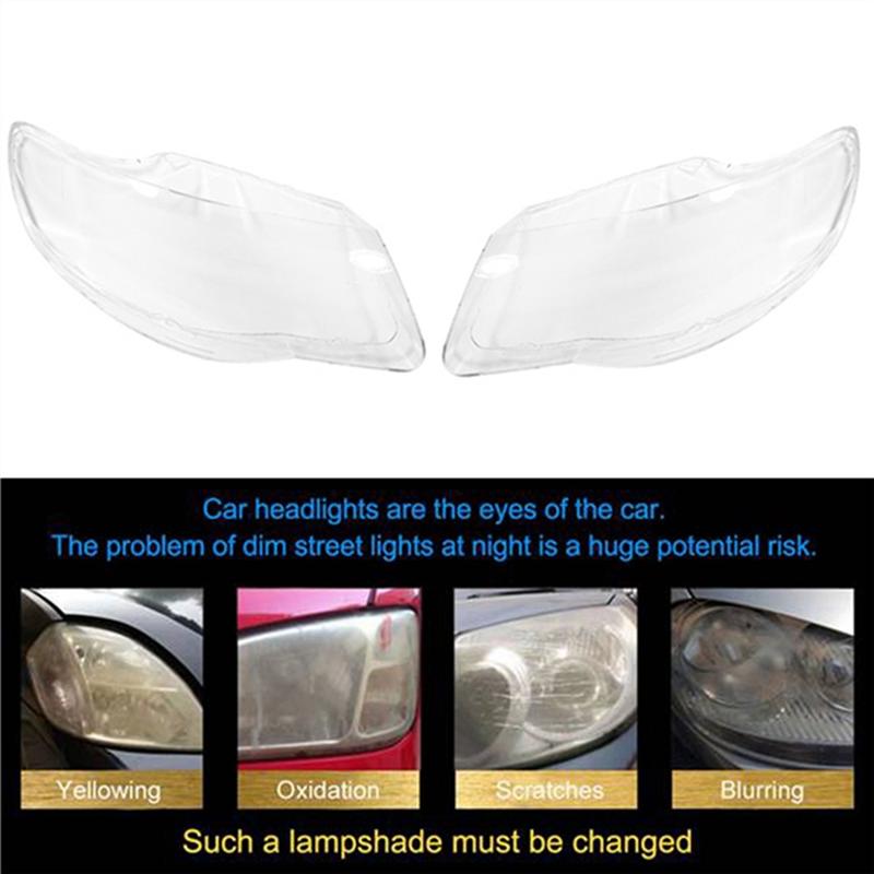 1Pair Car Headlight Lens Cover For VW Touareg 2007 2008 2009 2010 Headlamp Cover Clear Lamp Shell Transparent Lampshade