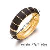 Hiphop Vintage Enamel Bangles for Women Classic Irregular Geometic Black Gold Color Chunky Bracelets Vacation Stacked Jewelry Gi