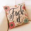 Elegant Letter Print Cotton Linen Pillow Cover For Home Car And Office Decor