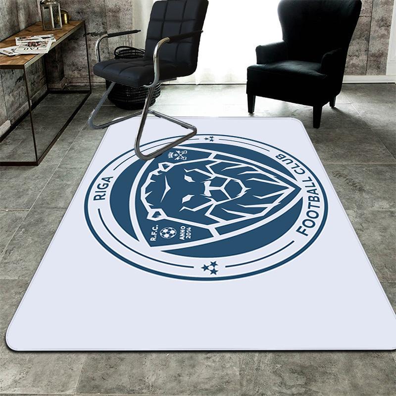 Riga FC Pattern Rug Floor Mat for Living Room or Bedroom Soft and Comfortable Carpet a Gift for Birthday and Holiday.