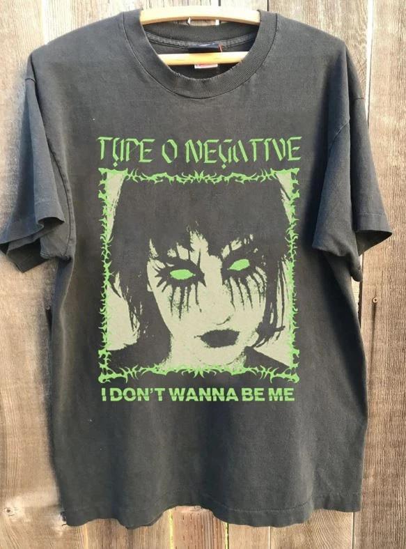 Retro Type O Negative Shirt Charcoal Gray Replica Casual Printed Pattern Men Women T-shirt Streetwear Harajuku Fashion Summer New Tee Oversized Top