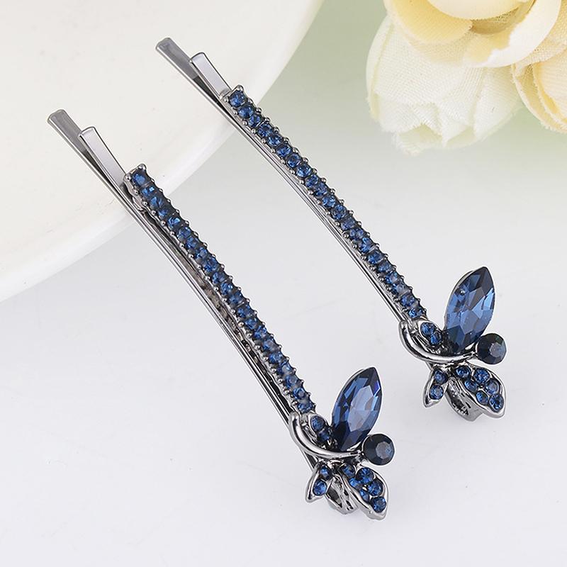 

1Pair Style Double Butterfly Hairpin Hairwear Accessories Sparkling Hair Clips Metal Jewelry