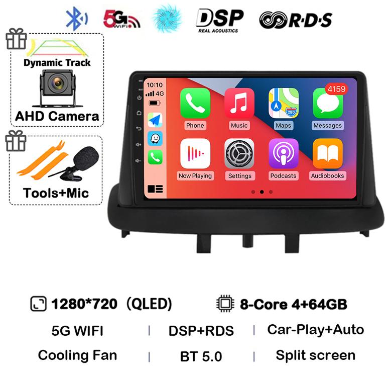 Android 14 Carplay Auto For Renault Megane 3 Fluence Samsung SM3 2008 2009 2010 2011-2014 Car Radio GPS Multimedia Player Stereo