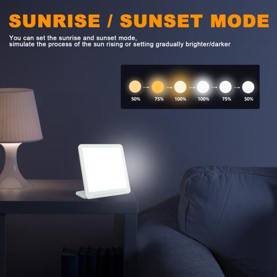 SAD Light Therapy Lamp Dual Color Temperature 3 Dimmable Brightness LED Sun Lamp