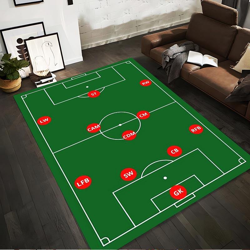 

Soccer Field Pattern Carpet, Green Football Field Rug, Game Room Decor Suitable for use as an anti-slip for living room bedroom sofas 40x60cm( 15x23in )