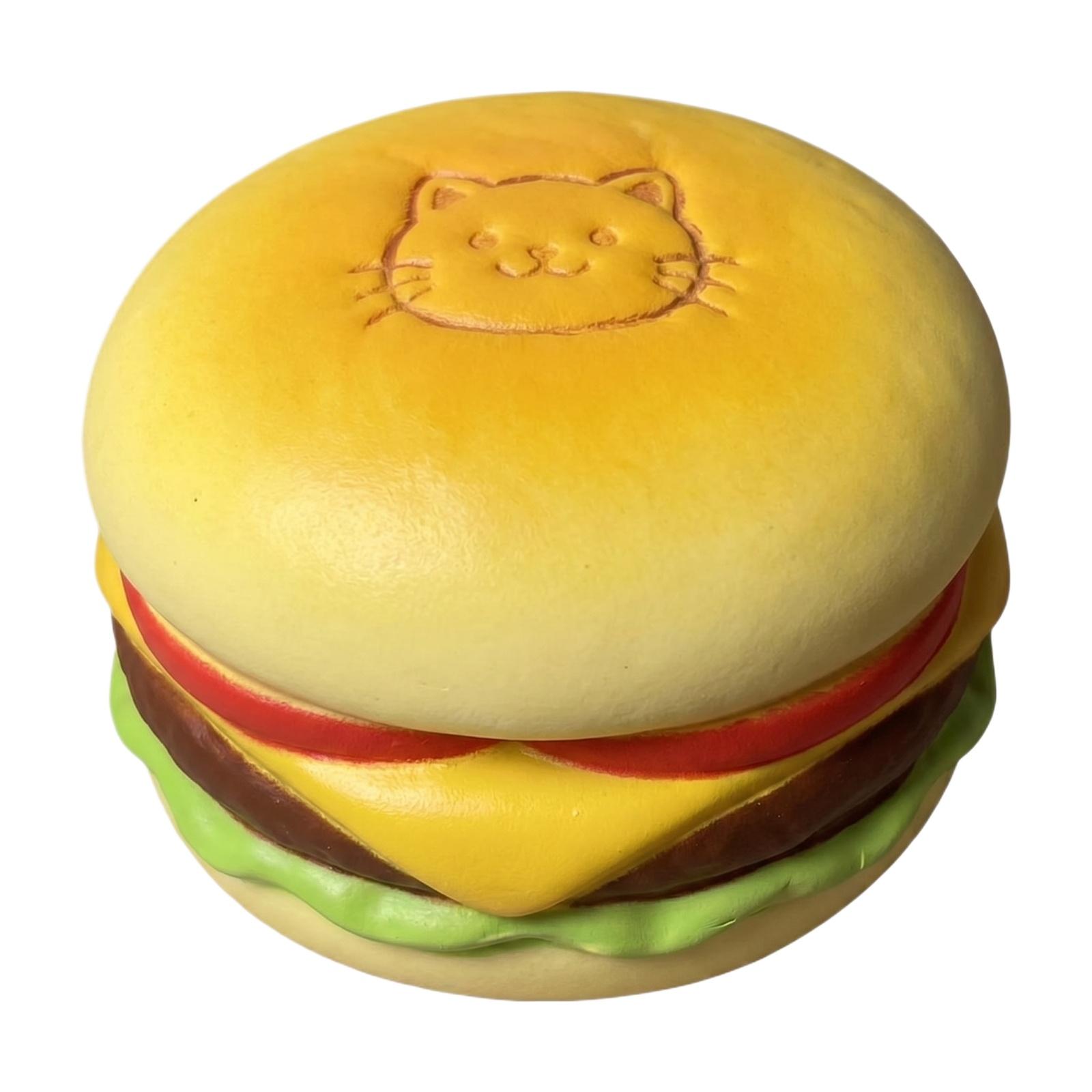 

Realistic Hamburger Shape Slow Rebound Squeeze Toy Food Design Stress Relief Soft for Hand Exercise and Relaxation one size белый