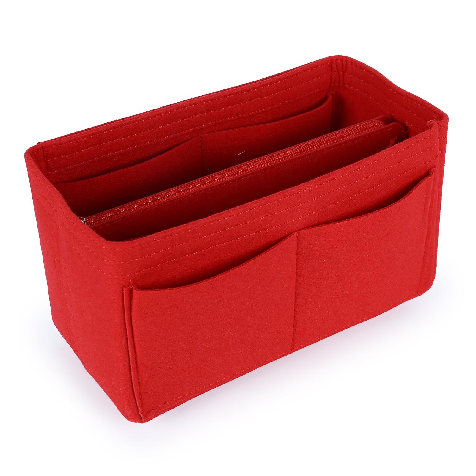

Portable Multi-Pocket Bag Organizer Soft Touch Fabric Smooth Surface Organizer Bag for Cosmetics Key Chains Books S красный