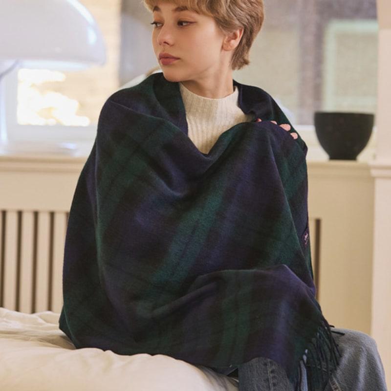 ABRAHAM MOON Merino Wolle Schal 70cm - Black Watch