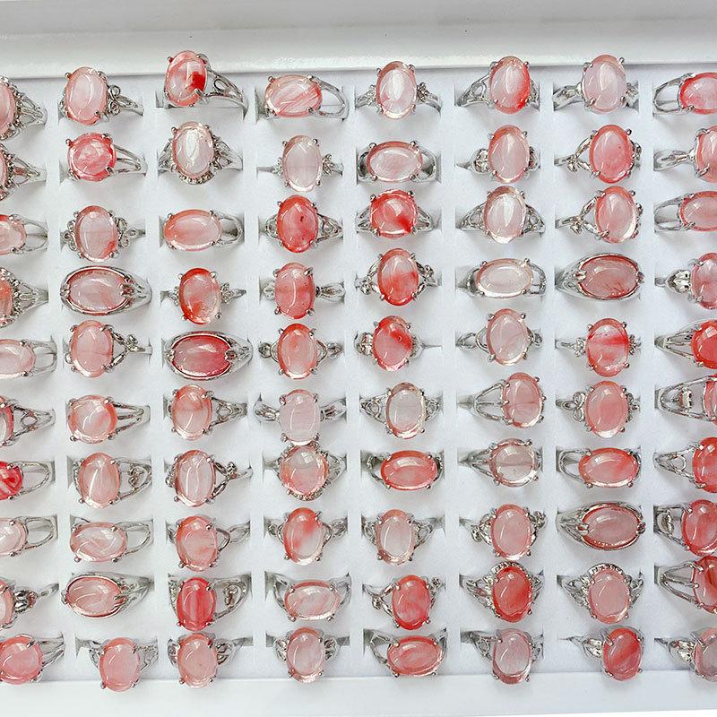 

5 шт. мужские и женские ретро-кольца из натурального камня, модные ювелирные изделия, подарки для вечеринок