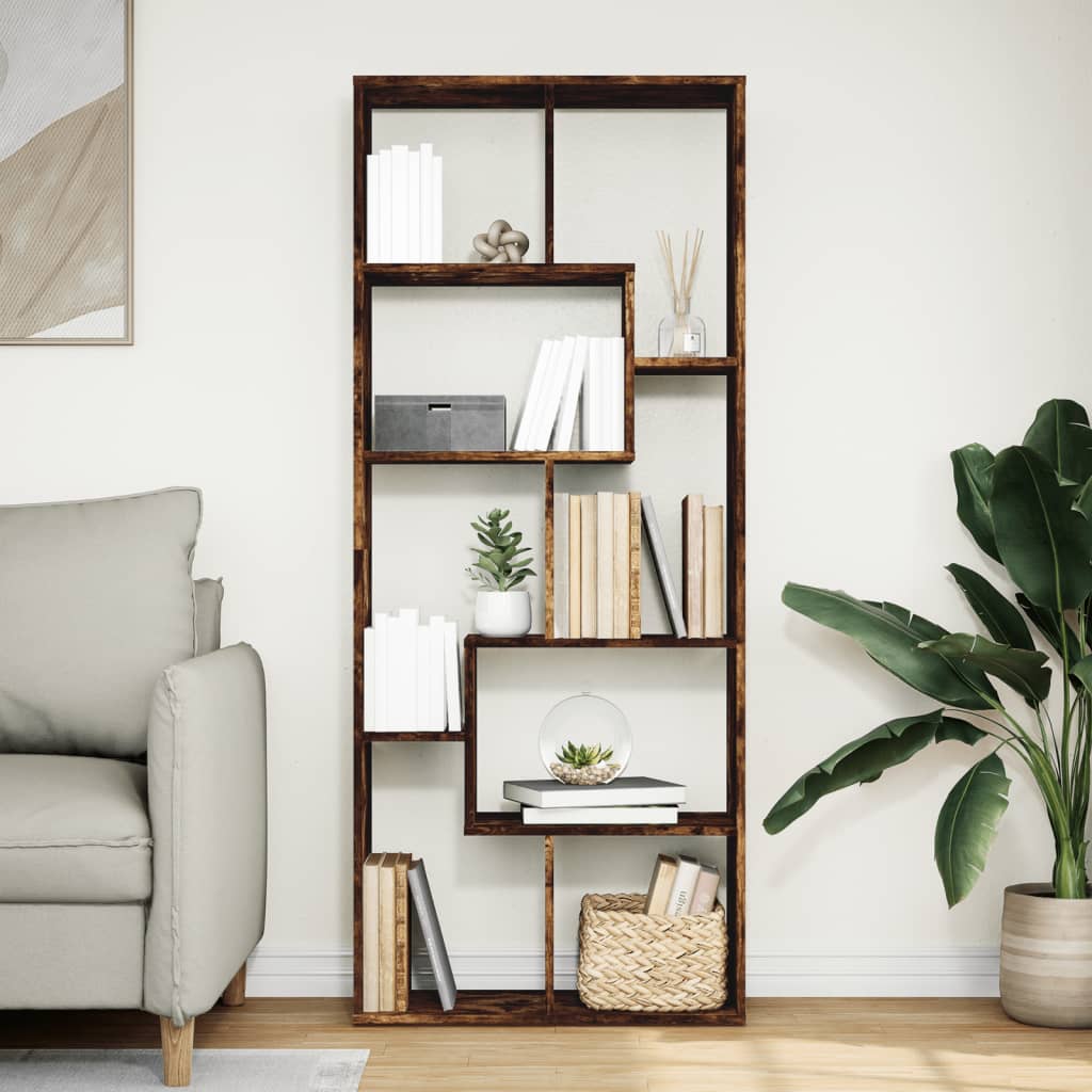 Vidaxl Partition Shelf, Smoked Oak, 67X25X161.5 Cm