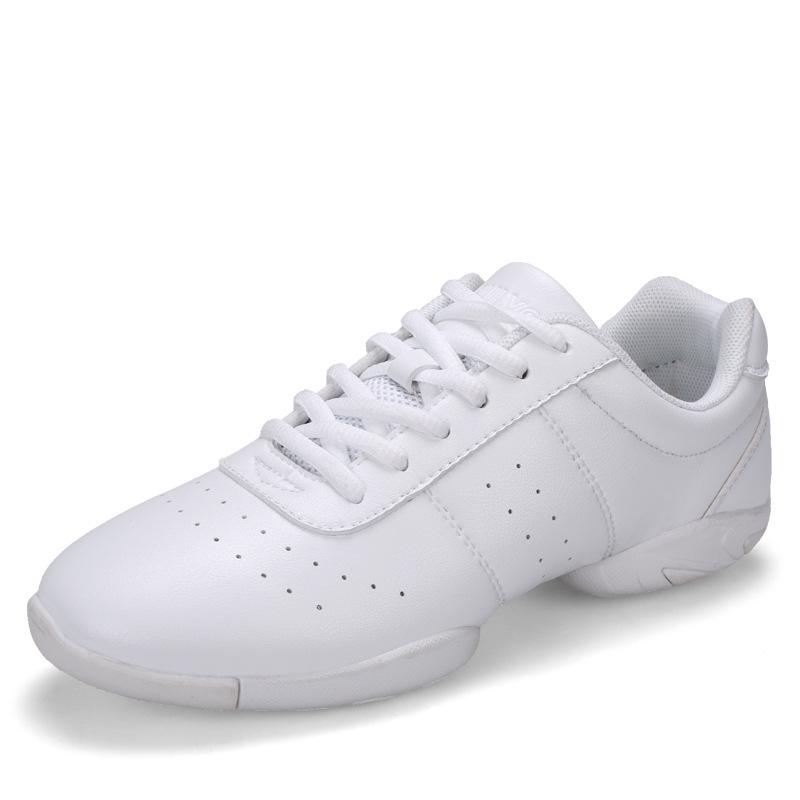White aerobics shoes children's fitness shoes gymnastics sports dancing shoes cheerleading shoes women's square dancing shoes