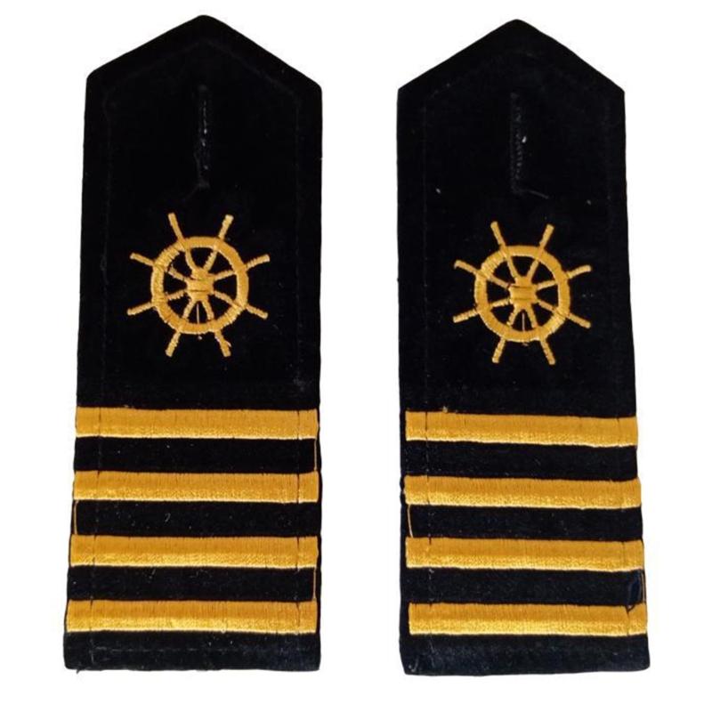 Captain Stripes Epaulettes for Security Guards Costumes Easy Attach Accessories Embroidered Epaulettes
