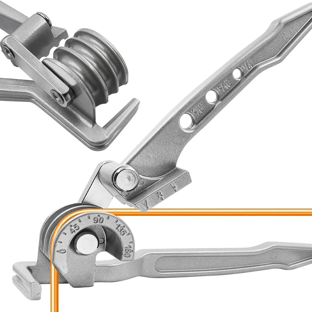 Copper Tube Bender, Tubing Bender 180°, Tube Bender 1/4", 5/16", 3/8", 3in1 Copper Pipe Bender, Copper Tubing Bender