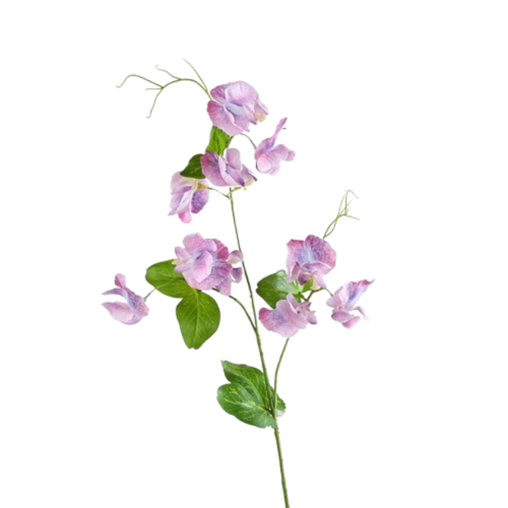 Plastic Artificial Pea Flowers 55cm Fake Flower Silk Pea Blossom Branch  Office Desktop Decoration