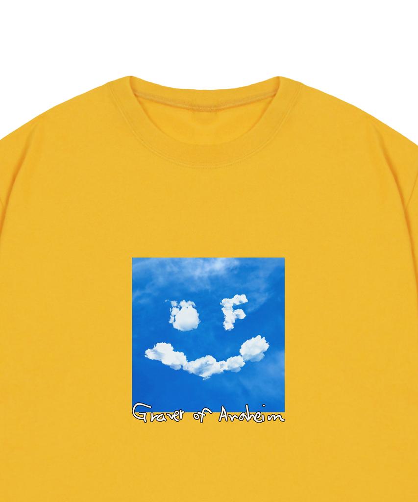 GRAVER [Unisex] Drawing Smile Cloud Logo Short Sleeve T-Shirt_Mustard