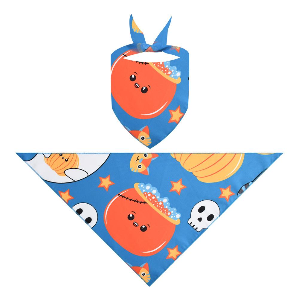 Halloween Pet Bandana Triangle Bib For Cats And Dogs Adjustable Collar Scarf Printed Neck Accessories Puppy Kitten Costume Decor