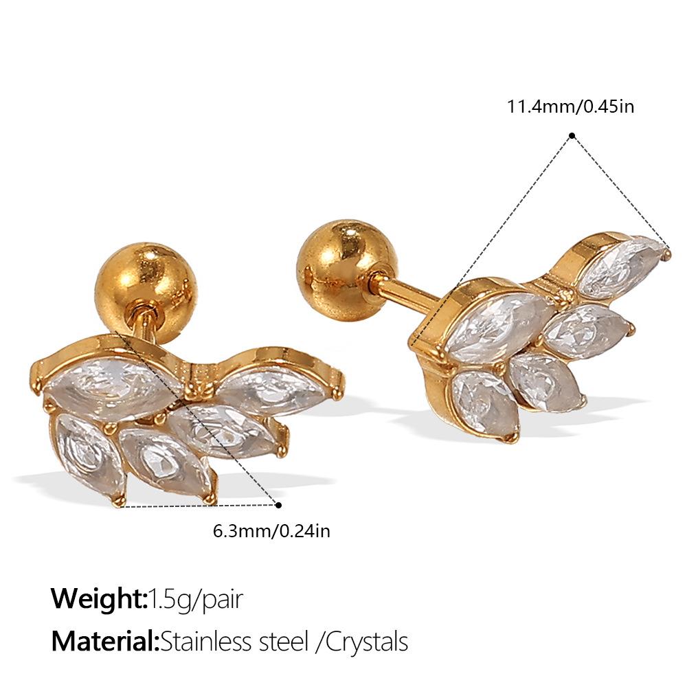 Hot-selling Niche Inlaid Crystal Earrings Earrings Versatile Niche Stainless Steel Gold-plated Earrings Earrings Women